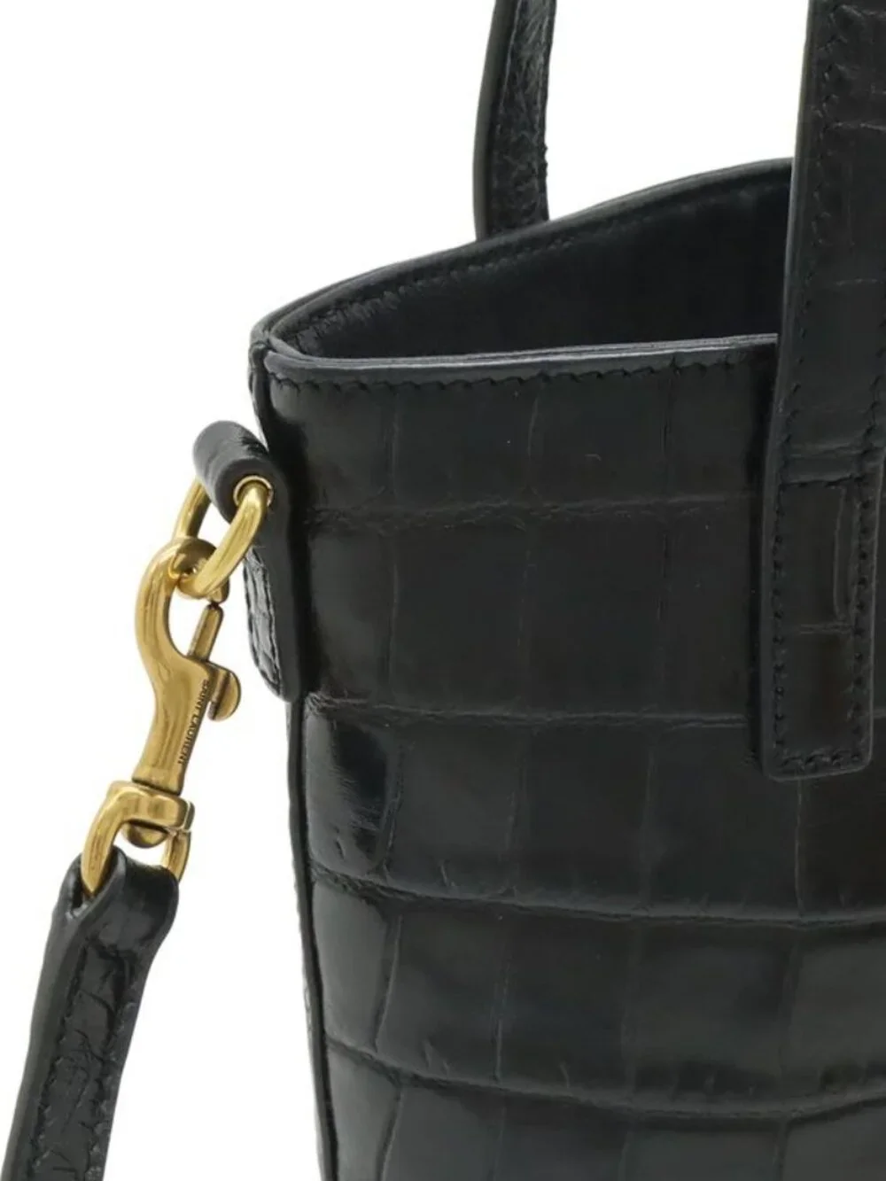 Saint Laurent Paris YSL Mini Toy Shopping 2-Way Shoulder Bag Croco - Picture 4 of 9